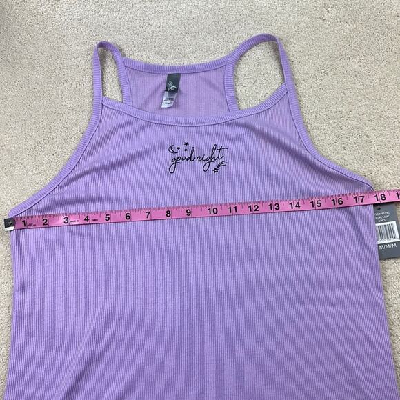 Pj Couture: Purple “Goodnight” Ribbed Pajama Tank - Picture 3 of 6